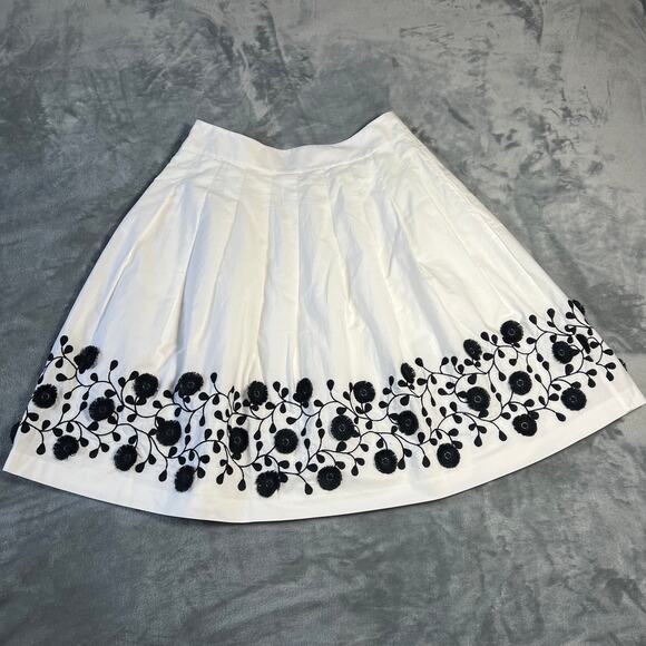 Talbots Pleated Floral-Border Skirt Size 6P Easter Preppy Office Knee Length - Picture 4 of 12